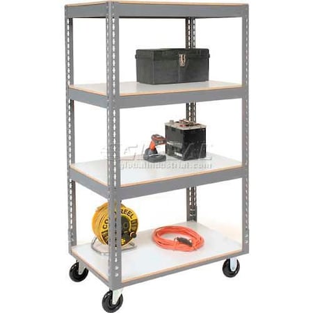 Global Industrial Boltless Shelf Truck, Steel, 36 in L, 24 in W, 65 in H 330416